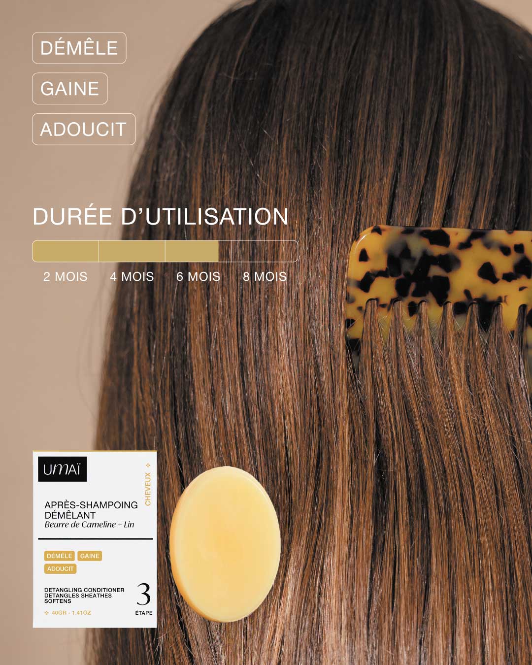 Après-shampoing solide démêlant