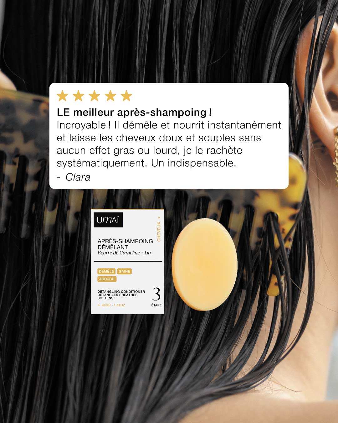 Après-shampoing solide démêlant