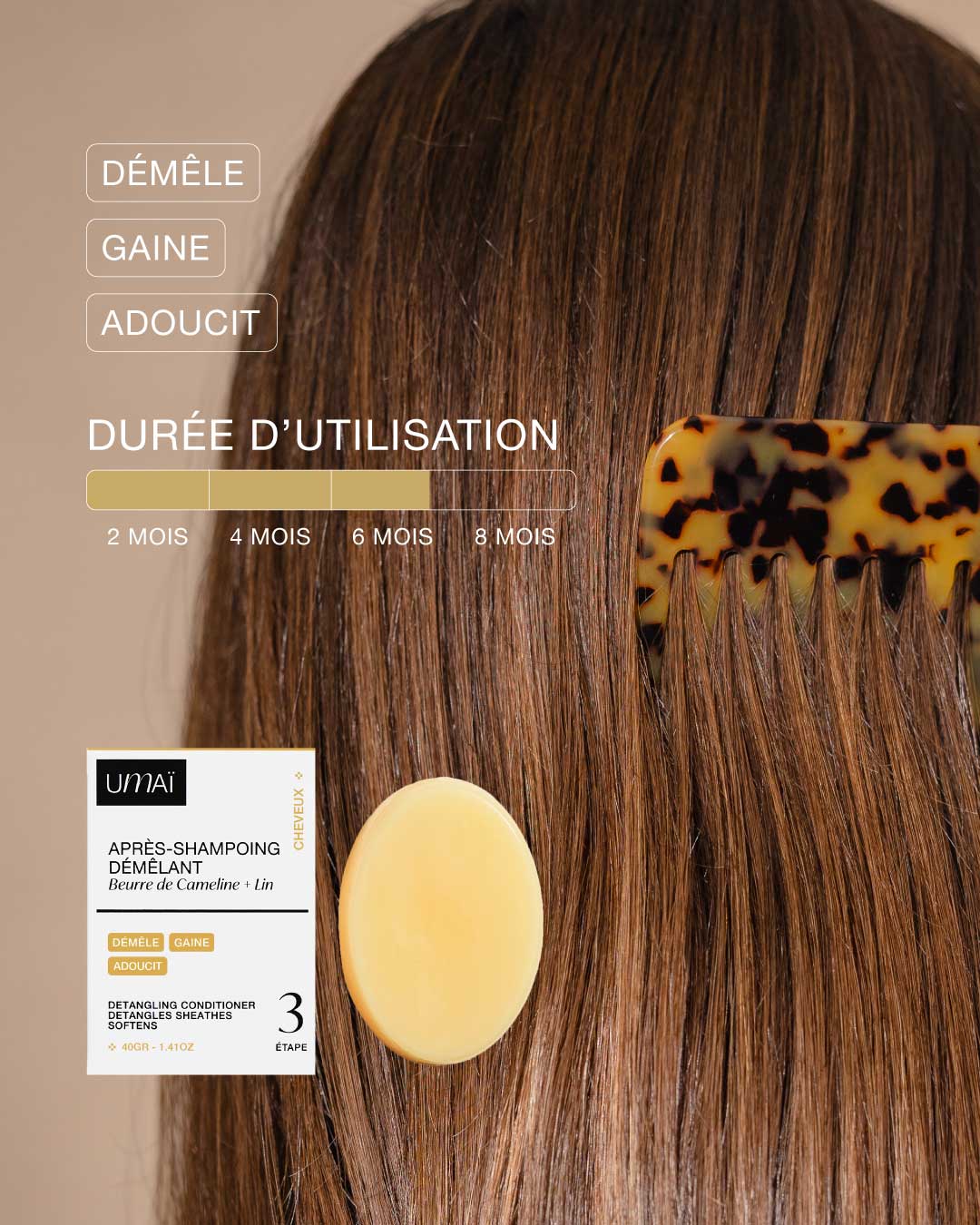 Après-shampoing solide démêlant